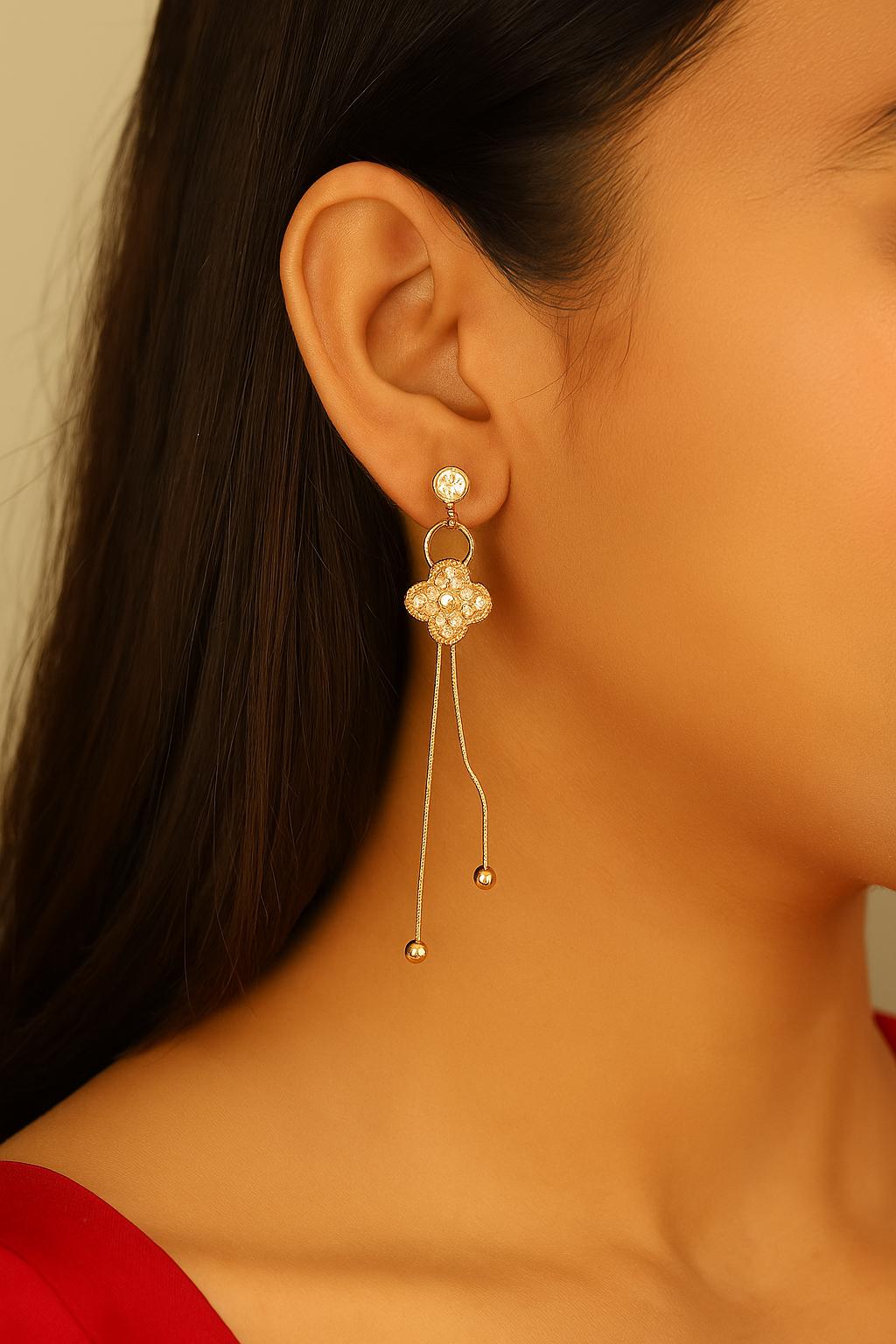 Sterling Silver Four-Leaf Clover Hoop Earrings: Lucky Charm Jewelry