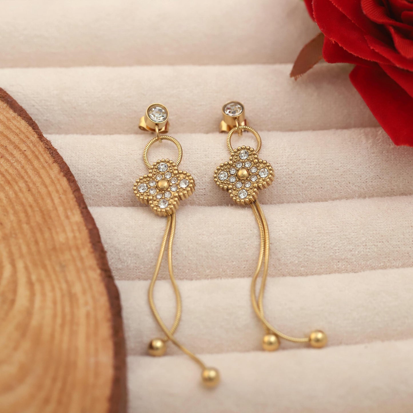 Sterling Silver Four-Leaf Clover Hoop Earrings: Lucky Charm Jewelry