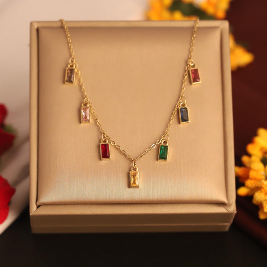 7 Chakra Gemstone Necklace: Sterling Silver or Vermeil Gold, Energy Balancing