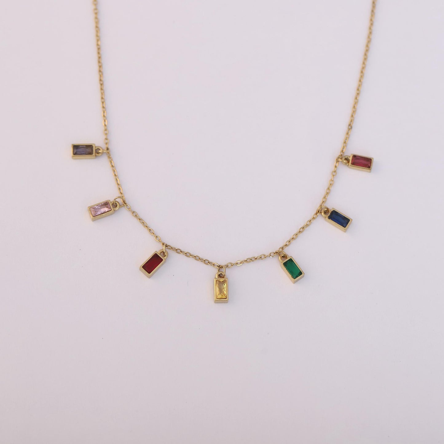 7 Chakra Gemstone Necklace: Sterling Silver or Vermeil Gold, Energy Balancing
