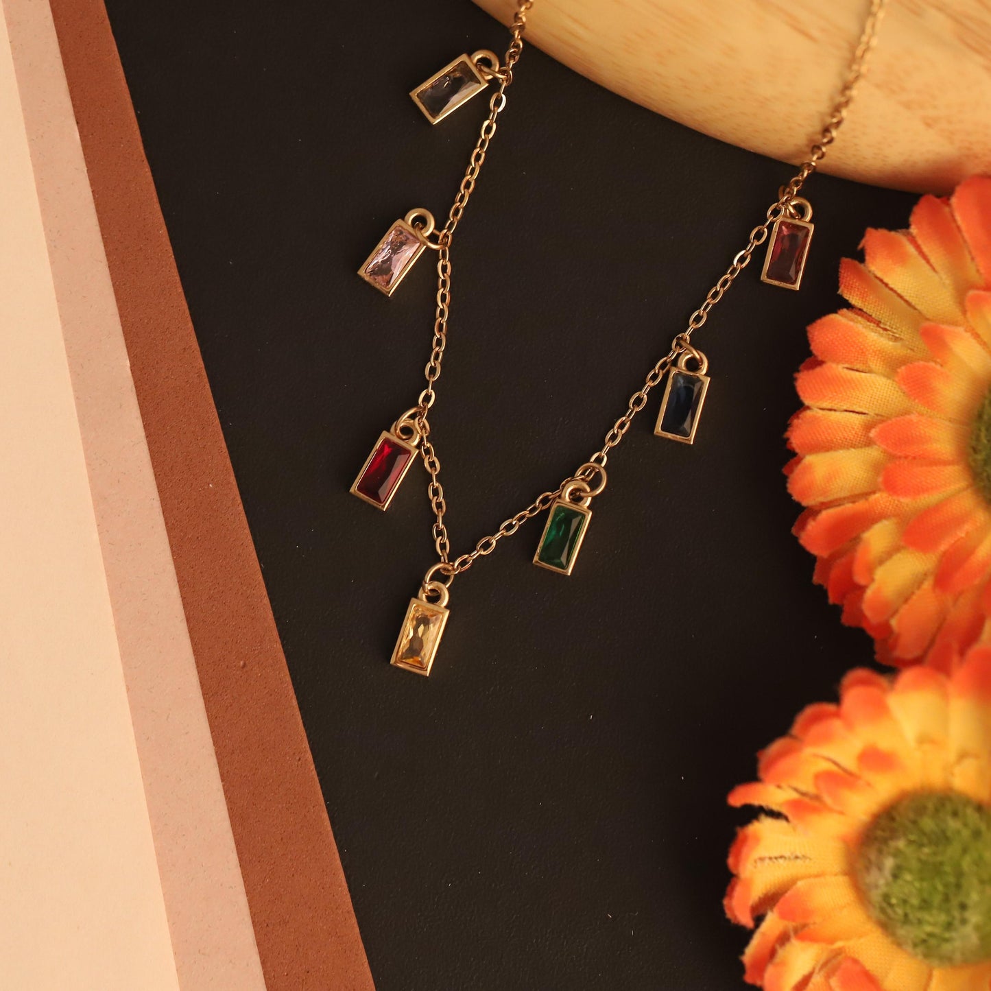 7 Chakra Gemstone Necklace: Sterling Silver or Vermeil Gold, Energy Balancing