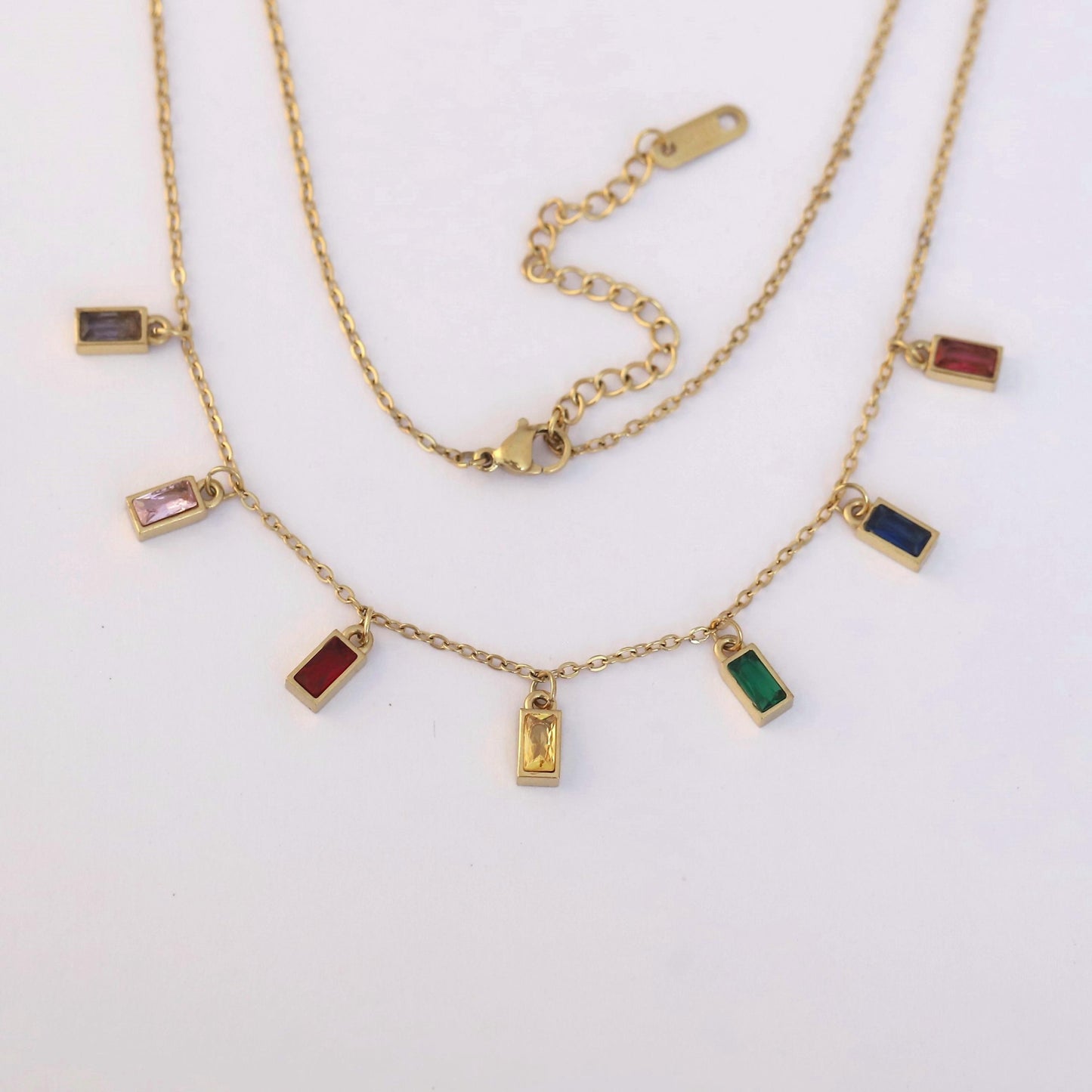 7 Chakra Gemstone Necklace: Sterling Silver or Vermeil Gold, Energy Balancing