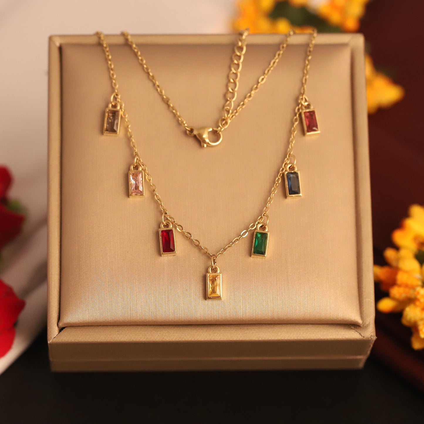 7 Chakra Gemstone Necklace: Sterling Silver or Vermeil Gold, Energy Balancing